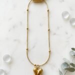 Gold Heart Charm Beaded Necklace