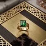 Emerald Greek Key Statement Ring