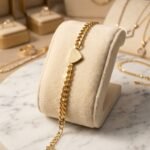 Gold Heart Cuban Link Bracelet