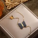 Black Butterfly Lariat Necklace