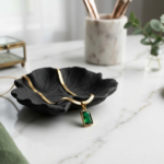 Emerald Green Rectangular Pendant Necklace