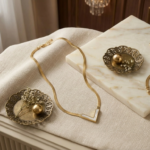 V-Shape Mother-of-Pearl Pendant Necklace