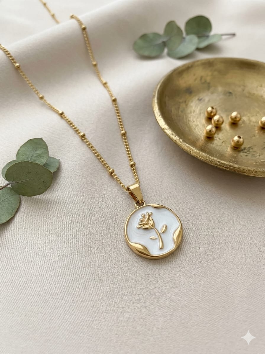 WHITE FLOWER Flora Gold Necklace - Image 1