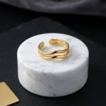 Double Wave Open Band Ring
