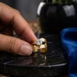 Golden Botanical Solitaire Split-Band Ring