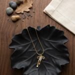 Golden Ribbon Bow Pendant Necklace
