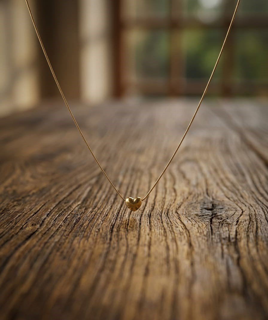 WhatsApp Image 2026-08-02 at 9.09.41 AM Mini Puffed Heart Snake Chain Necklace - Image 1
