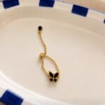 Golden Black Butterfly Chain Ring