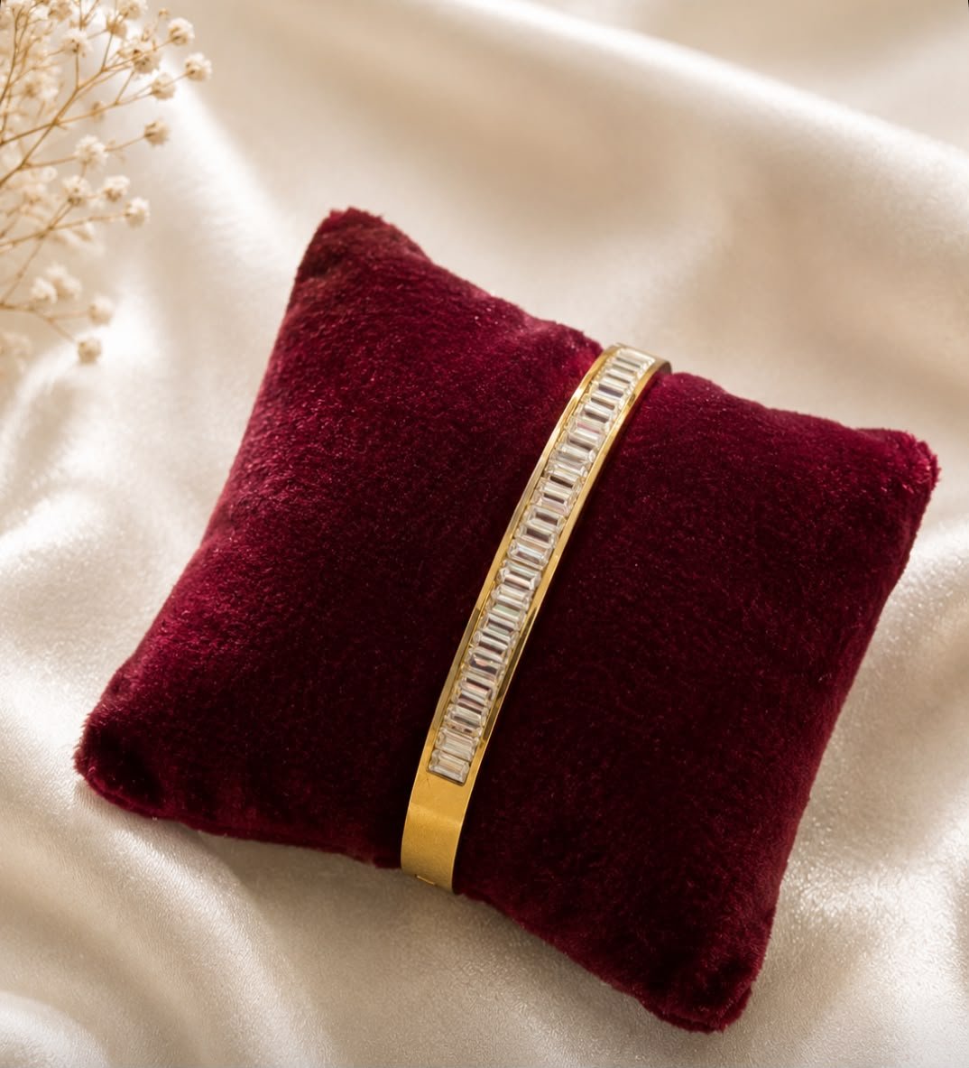 WhatsApp Image 2026-08-04 at 4.31.27 AM Gold Baguette Crystal Handcuff - Image 1