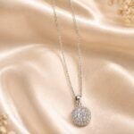 Halo Solitaire Crystal Pendant Necklace
