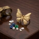 Golden Textured Butterfly Ring