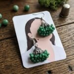 Green Beaded Jhumka Earrings