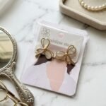 Gold and Mother-of-Pearl Bow Earrings