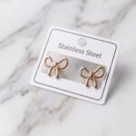 Rose Gold Minimalist Bow Earrings