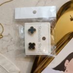 Gold and Black Clover Earrings