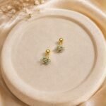 Gold and Turquoise Cluster Snowflake Stud Earrings
