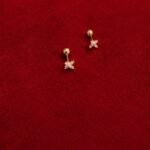 Gold and Clear Crystal X-Shape (Cross) Screw-Back Earrings