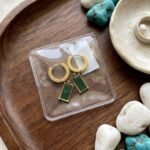 Rectangular Deep-Green Stone Drops