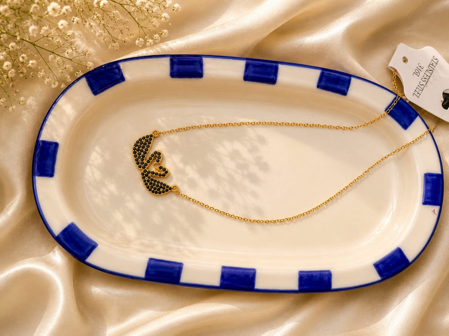 WhatsApp Image 2026-08-19 at 1.05.43 PM Black Rhinestone Musical Note Necklace - Image 1