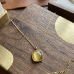 Square Chatoyancy Gemstone Stainless Steel Necklace