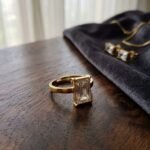 Golden Emerald-Cut Solitaire Ring