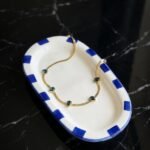 Sapphire-Hue Pear CZ Snake Chain Necklace