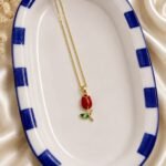 Red Tulip Pendant Necklace