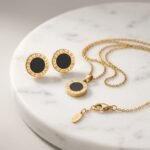 Golden Onyx Coin Jewelry Set