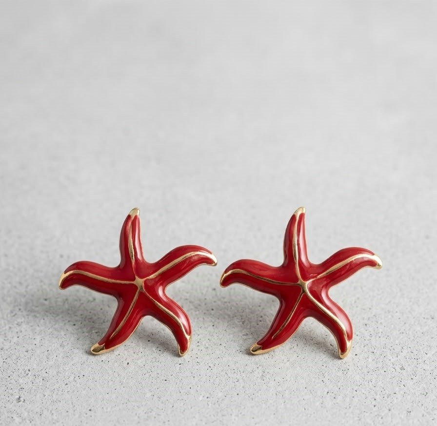 WhatsApp Image 2026-08-19 at 1.47.29 PM (1) Crimson Starfish Stud Earrings - Image 1