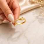 Golden Bow Crystal Accent Ring