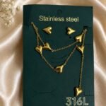 Golden Heart 316L Stainless Steel Jewelry Set