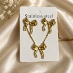 Golden Bow Stainless Steel Jewelry Set