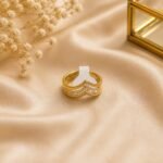 Golden Chevron Pavé Multi-Band Ring