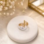 Golden Multi-Band Bead & Pavé Ring