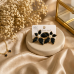 Black Floral Earrings