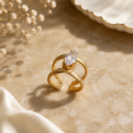 Crossed Gem Ring